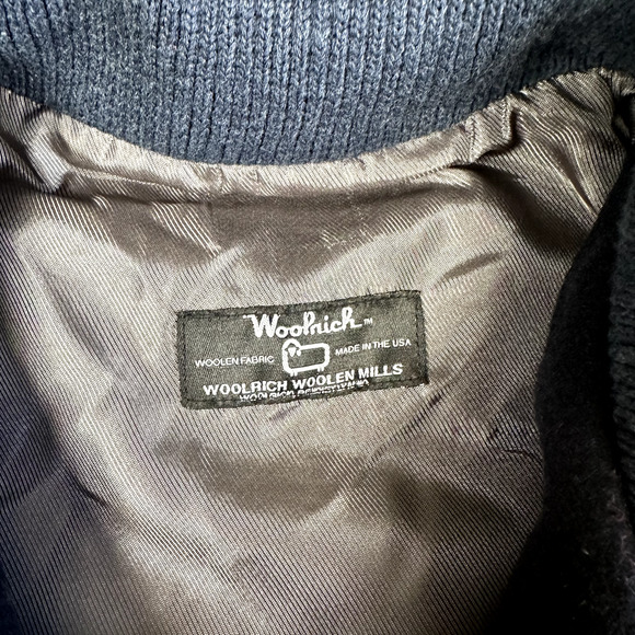 Woolrich Hunting Coat Men's Large Navy Chore Button Up Lined Made In USA Read - Picture 7 of 11